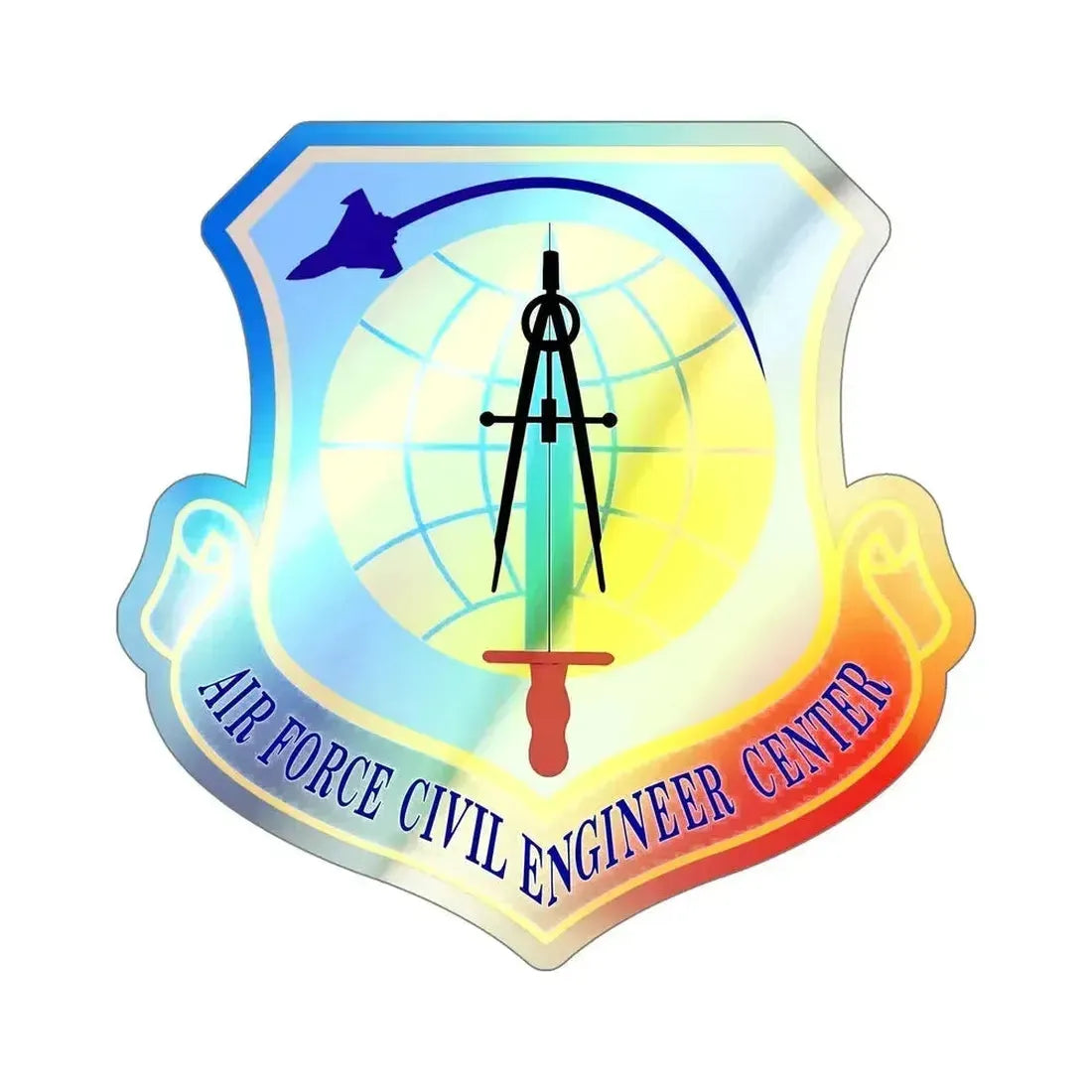 Air Force Civil Engineer Center (U.S. Air Force) Holographic STICKER Die-Cut Vinyl Decal 6 Inch Holographic - The Sticker Space