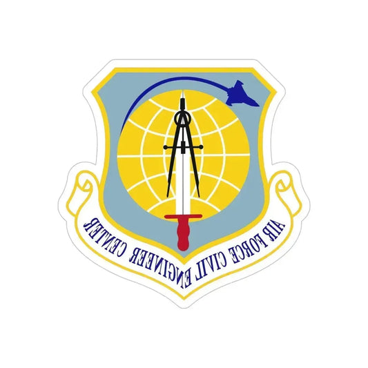 Air Force Civil Engineer Center (U.S. Air Force) REVERSE PRINT Transparent Die-Cut STICKER 6 Inch Die-Cut Transparent - The Sticker Space