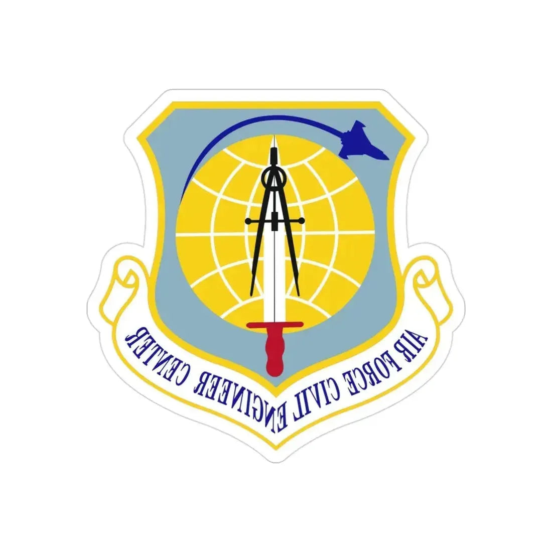 Air Force Civil Engineer Center (U.S. Air Force) REVERSE PRINT Transparent Die-Cut STICKER - The Sticker Space
