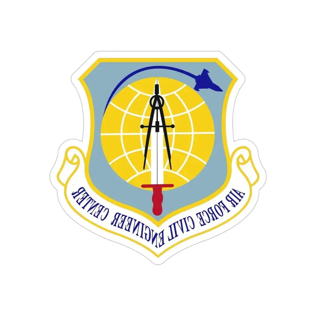 Air Force Civil Engineer Center (U.S. Air Force) REVERSE PRINT Transparent Die-Cut STICKER - The Sticker Space
