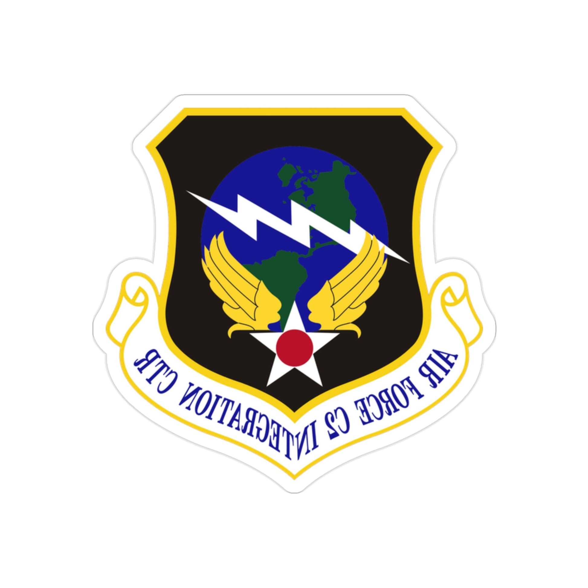 Air Force Command & Control Integration Center (U.S. Air Force) REVERSE PRINT Transparent STICKER-2 Inch-The Sticker Space