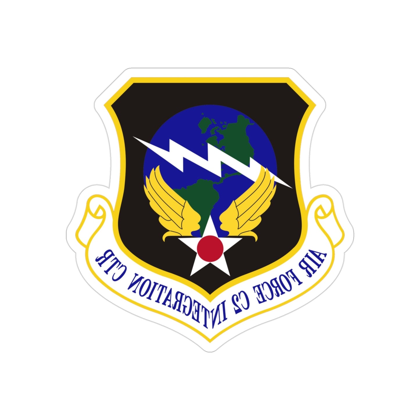 Air Force Command & Control Integration Center (U.S. Air Force) REVERSE PRINT Transparent STICKER-3 Inch-The Sticker Space