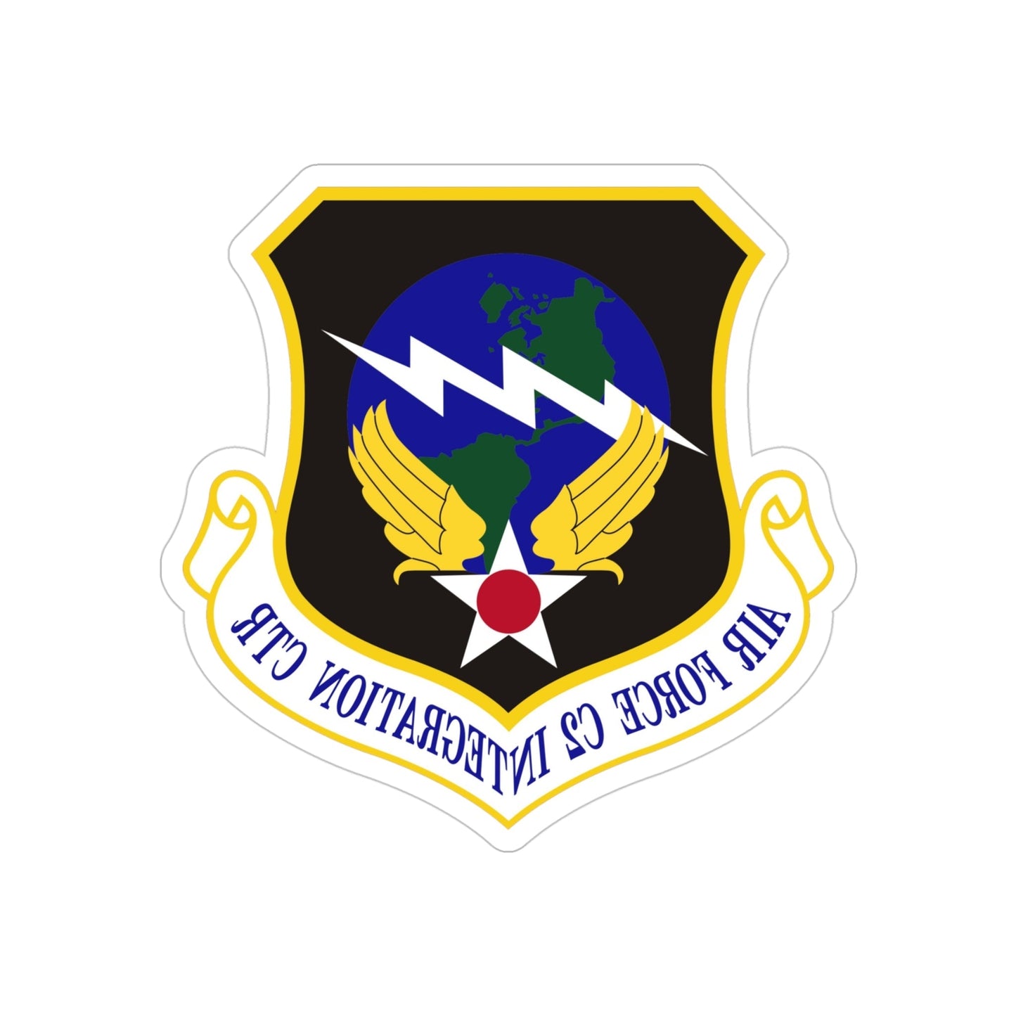 Air Force Command & Control Integration Center (U.S. Air Force) REVERSE PRINT Transparent STICKER-4 Inch-The Sticker Space