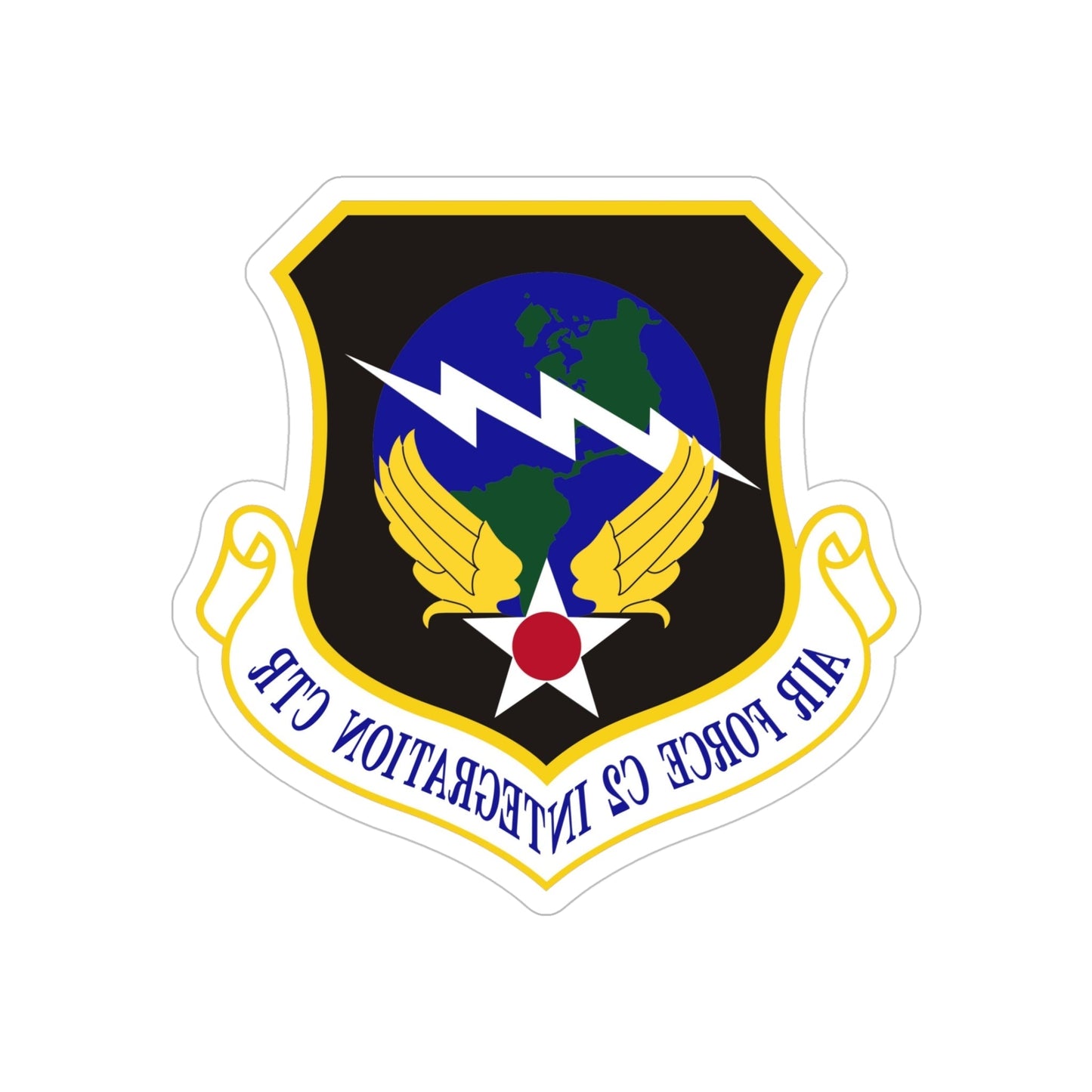 Air Force Command & Control Integration Center (U.S. Air Force) REVERSE PRINT Transparent STICKER-5 Inch-The Sticker Space