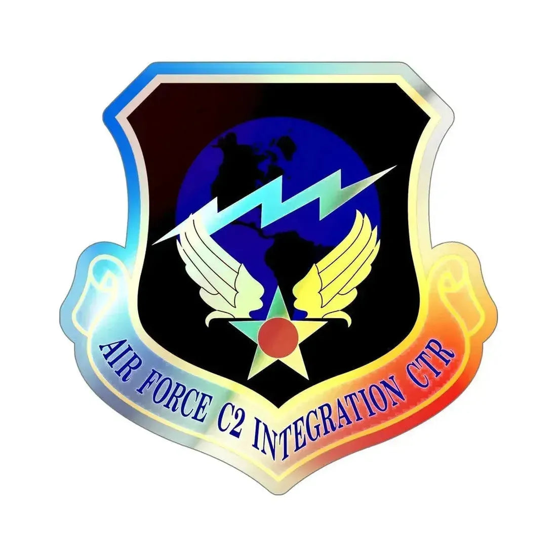 Air Force Command & Control Integration Center (U.S. Air Force) Holographic STICKER Die-Cut Vinyl Decal 6 Inch Holographic - The Sticker Space