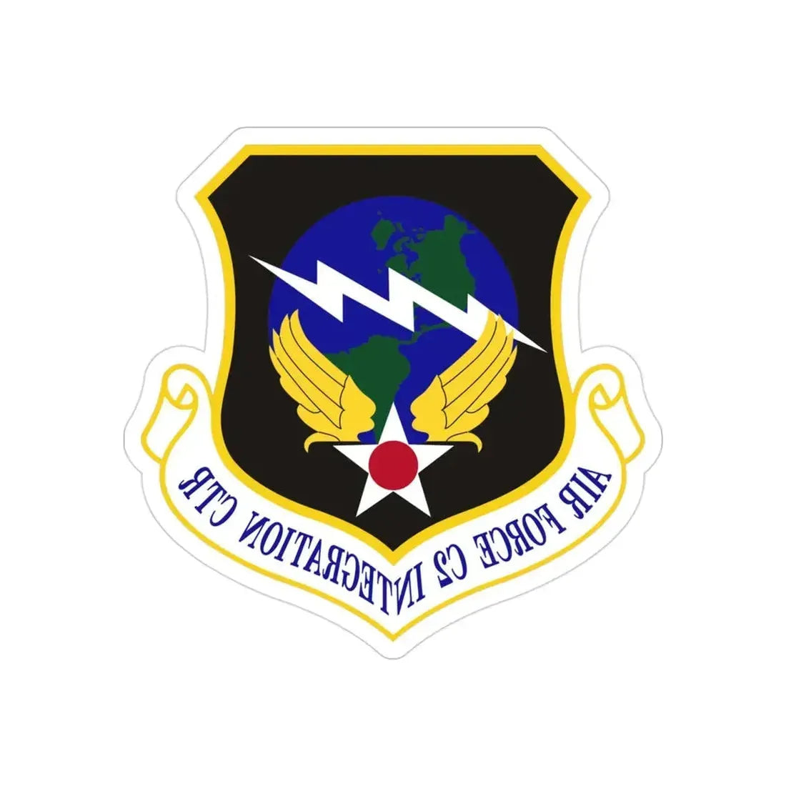 Air Force Command & Control Integration Center (U.S. Air Force) REVERSE PRINT Transparent Die-Cut STICKER - The Sticker Space