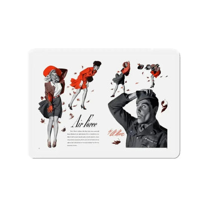 Air Force, Cosmopolitan, October 1943 (Magazine Illustration) Refrigerator Magnet 2 Inch Die-Cut - The Sticker Space