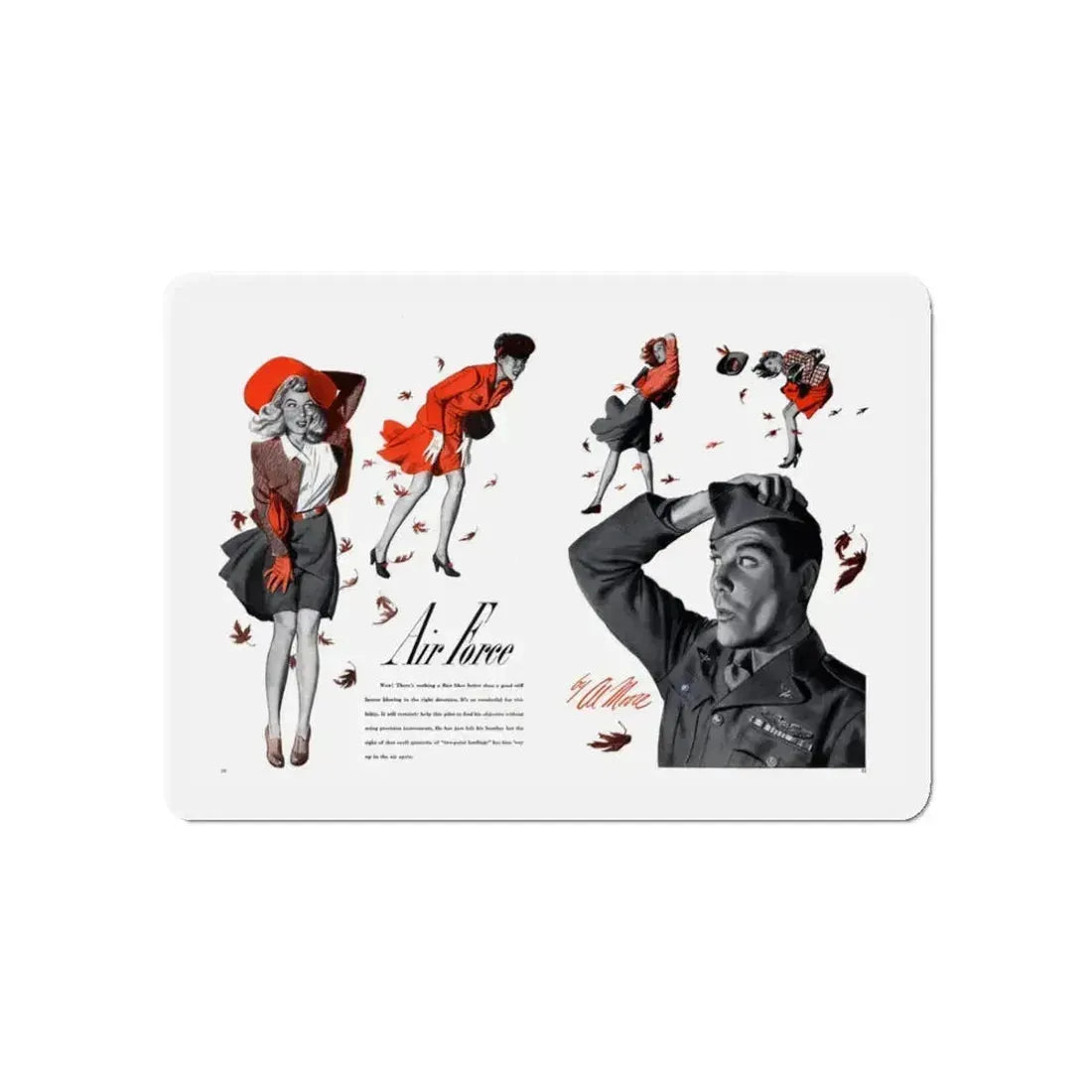 Air Force, Cosmopolitan, October 1943 (Magazine Illustration) Refrigerator Magnet 3 Inch Die-Cut - The Sticker Space