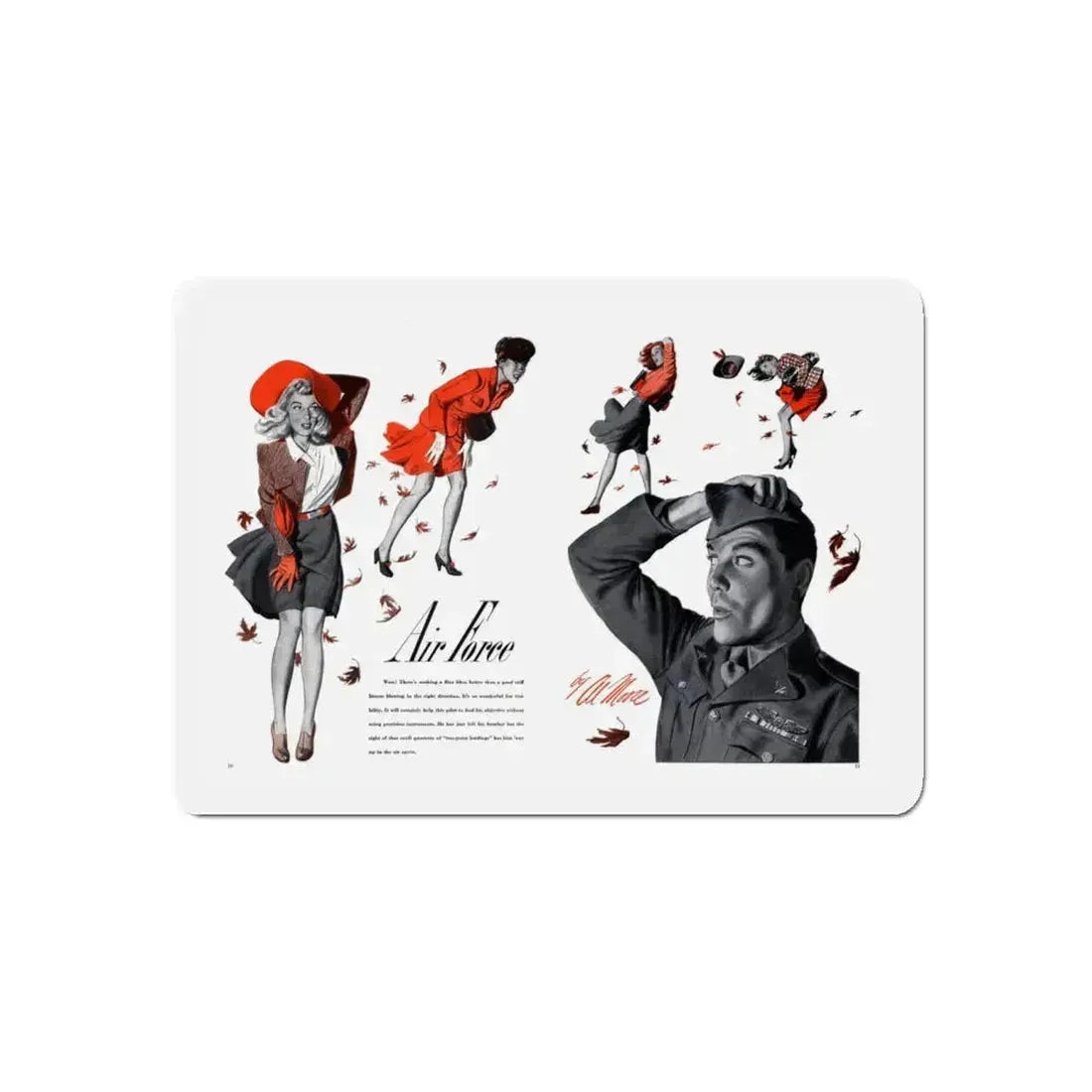 Air Force, Cosmopolitan, October 1943 (Magazine Illustration) Refrigerator Magnet 4 Inch Die-Cut - The Sticker Space