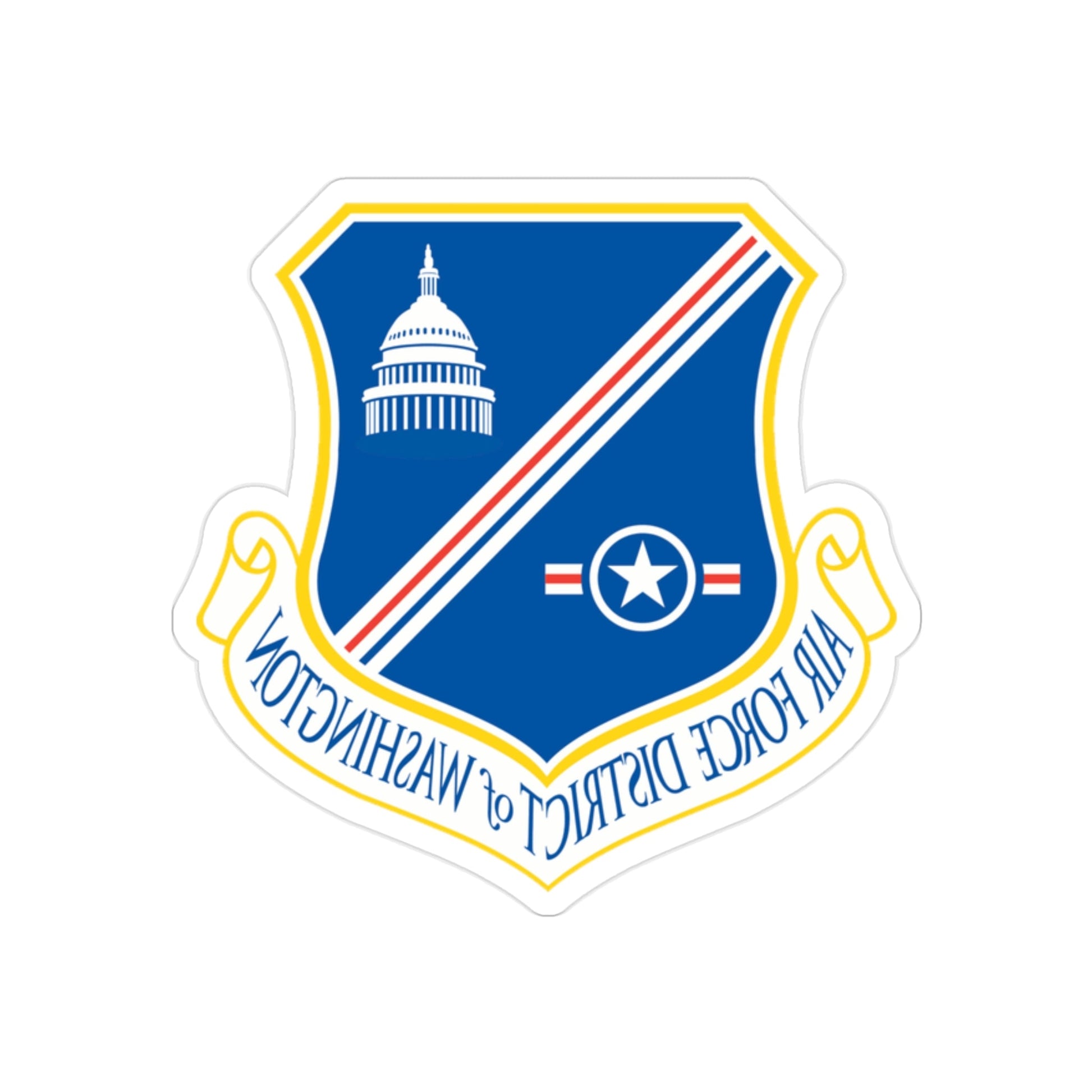 Air Force District of Washington (U.S. Air Force) REVERSE PRINT Transparent STICKER-2" × 2"-The Sticker Space