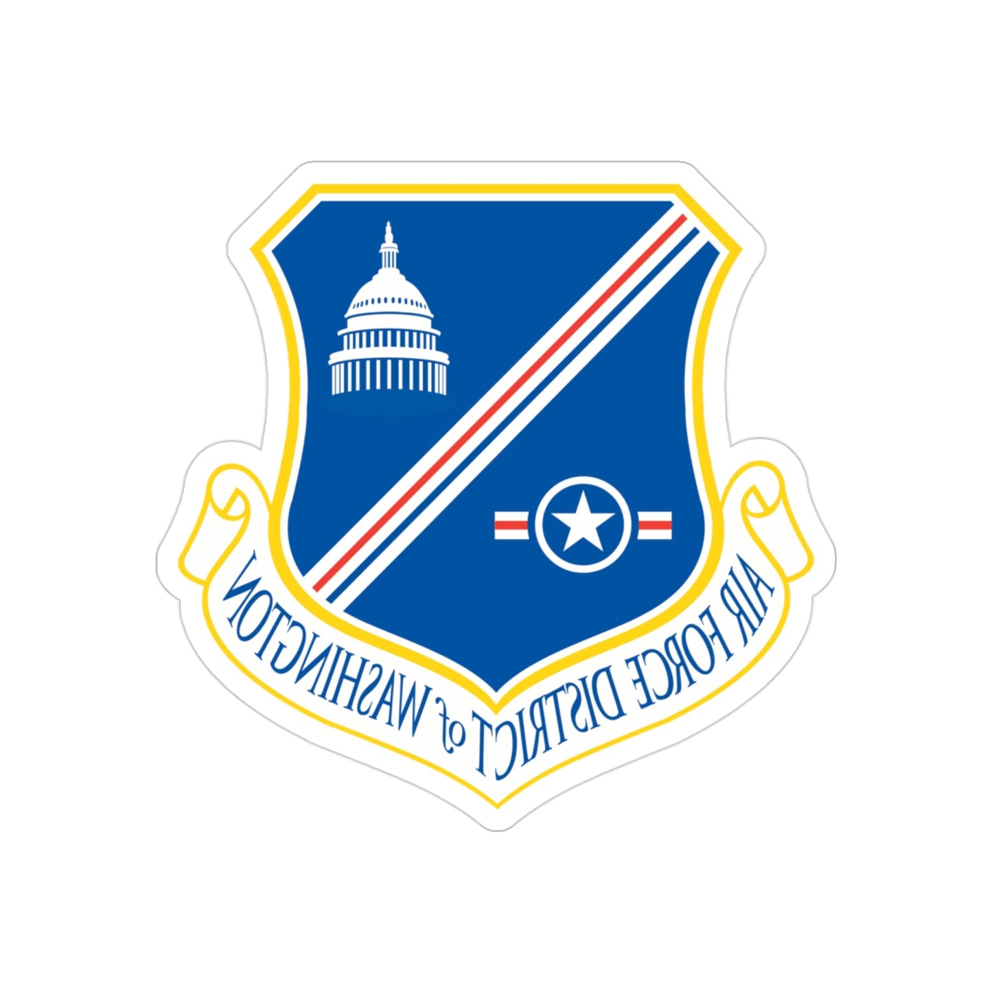 Air Force District of Washington (U.S. Air Force) REVERSE PRINT Transparent STICKER-3" × 3"-The Sticker Space