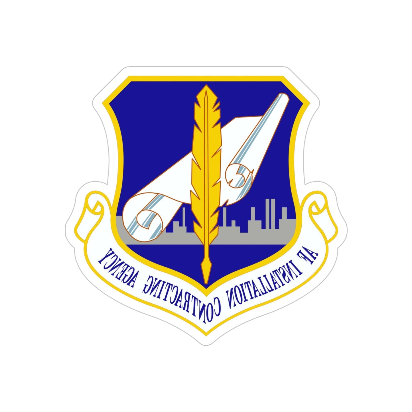 Air Force Installation Contracting Agency (U.S. Air Force) REVERSE PRINT Transparent STICKER-4" × 4"-The Sticker Space