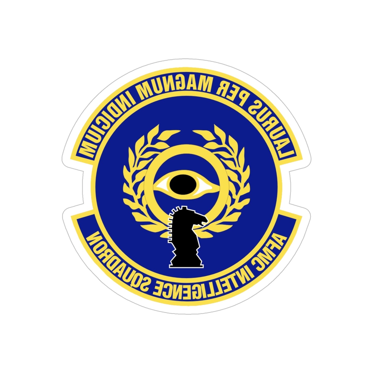 Air Force Materiel Command Intelligence Squadron (U.S. Air Force) REVERSE PRINT Transparent STICKER-5" × 5"-The Sticker Space