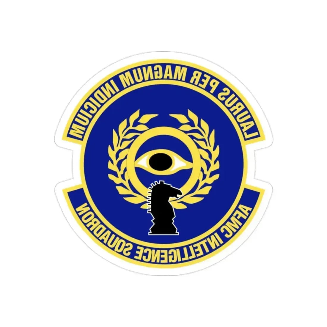 Air Force Materiel Command Intelligence Squadron (U.S. Air Force) REVERSE PRINT Transparent Die-Cut STICKER 2 Inch Die-Cut Transparent - The Sticker Space