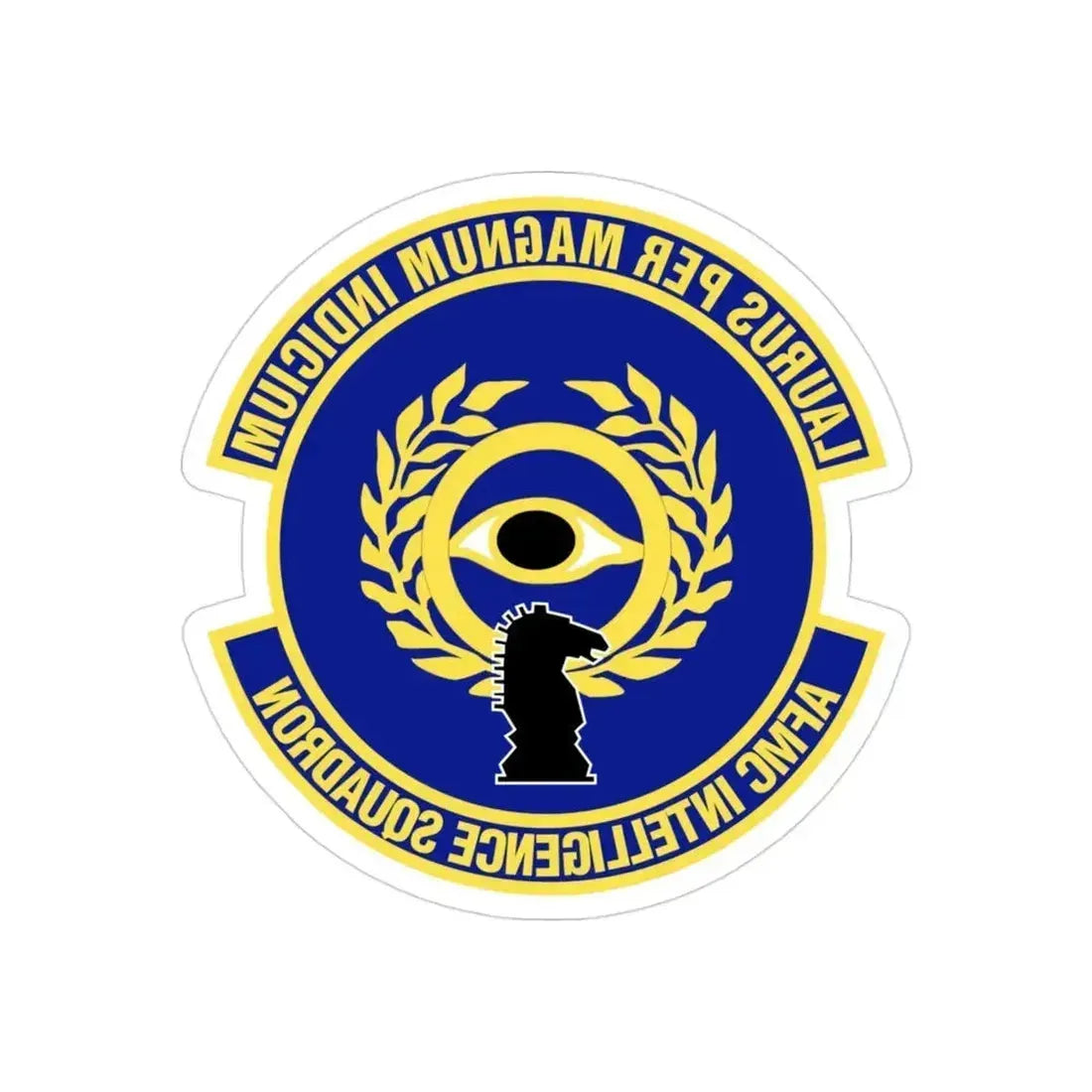 Air Force Materiel Command Intelligence Squadron (U.S. Air Force) REVERSE PRINT Transparent Die-Cut STICKER 3 Inch Die-Cut Transparent - The Sticker Space