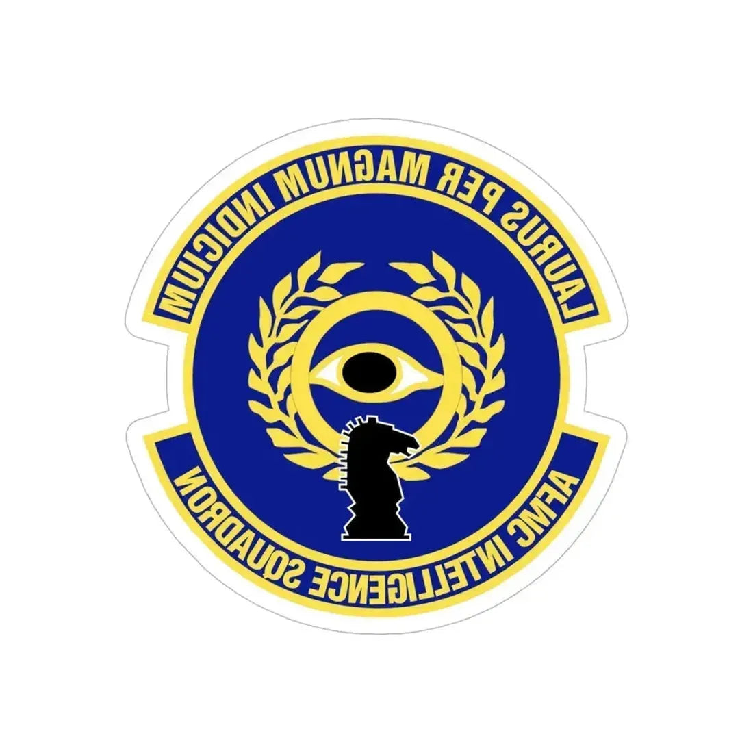 Air Force Materiel Command Intelligence Squadron (U.S. Air Force) REVERSE PRINT Transparent Die-Cut STICKER 6 Inch Die-Cut Transparent - The Sticker Space