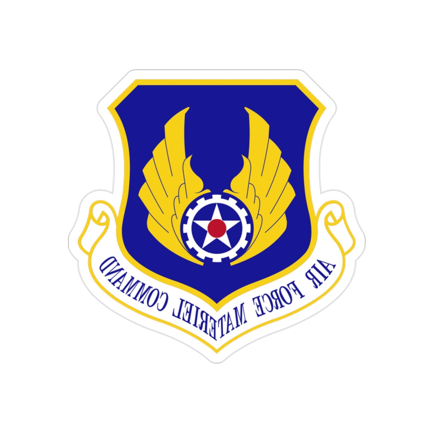 Air Force Materiel Command (U.S. Air Force) REVERSE PRINT Transparent STICKER-2" × 2"-The Sticker Space