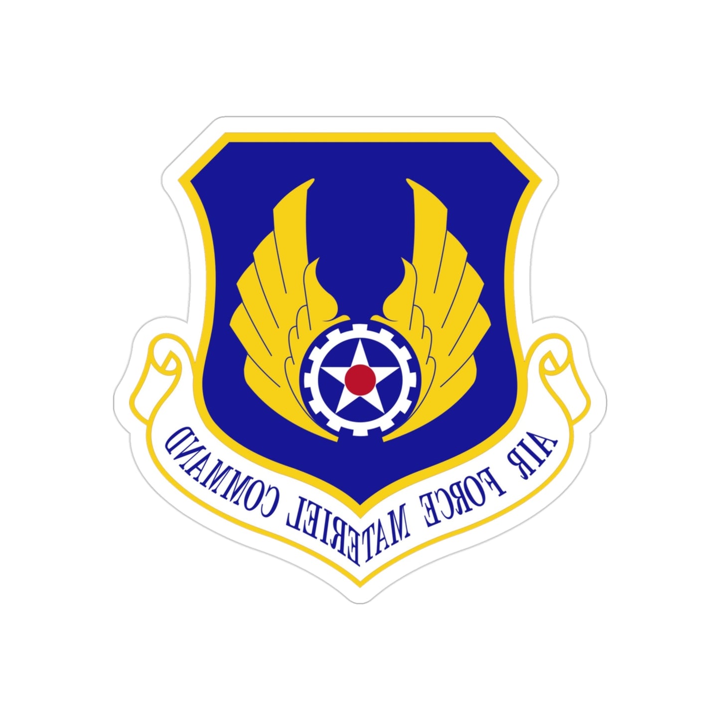 Air Force Materiel Command (U.S. Air Force) REVERSE PRINT Transparent STICKER-3" × 3"-The Sticker Space