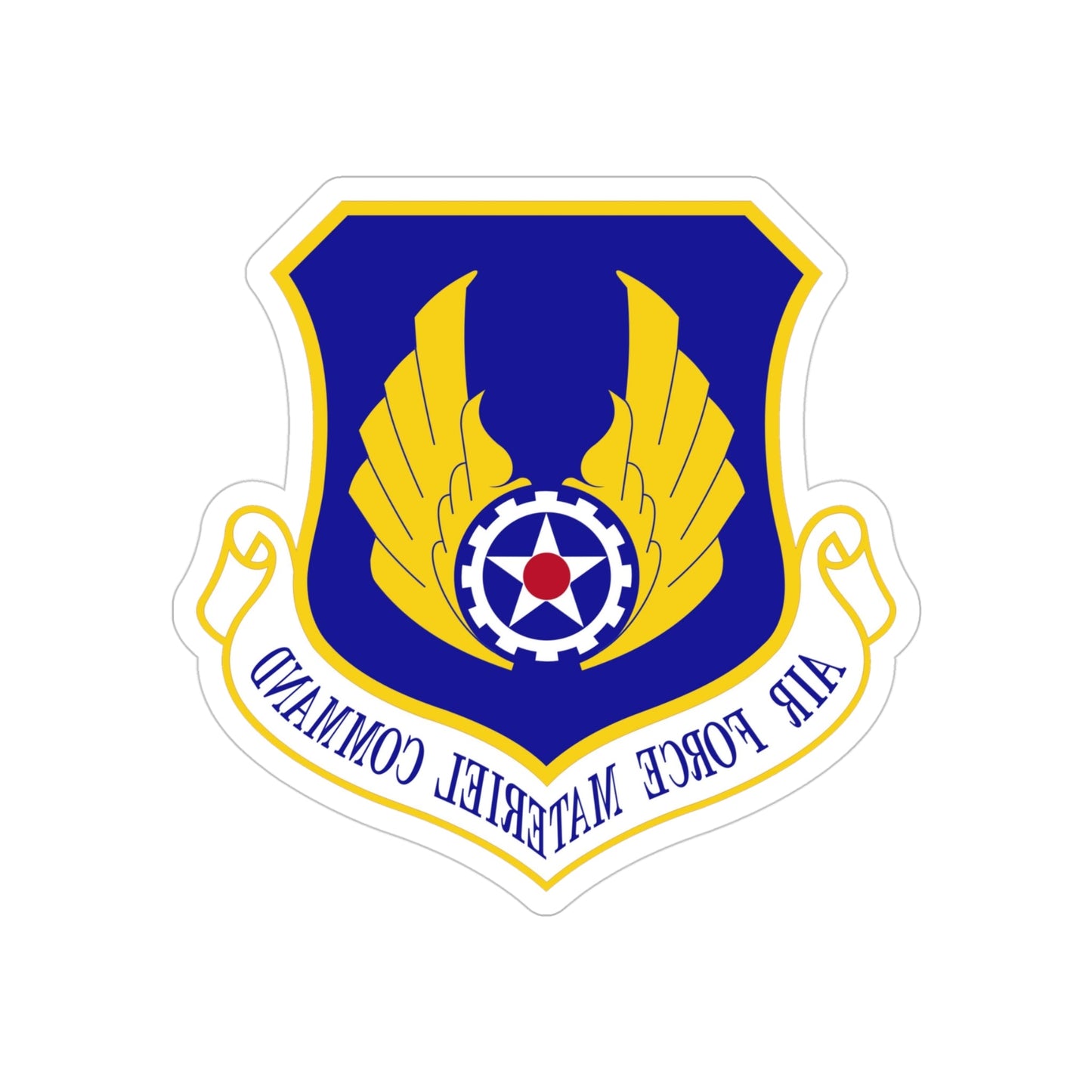 Air Force Materiel Command (U.S. Air Force) REVERSE PRINT Transparent STICKER-4" × 4"-The Sticker Space