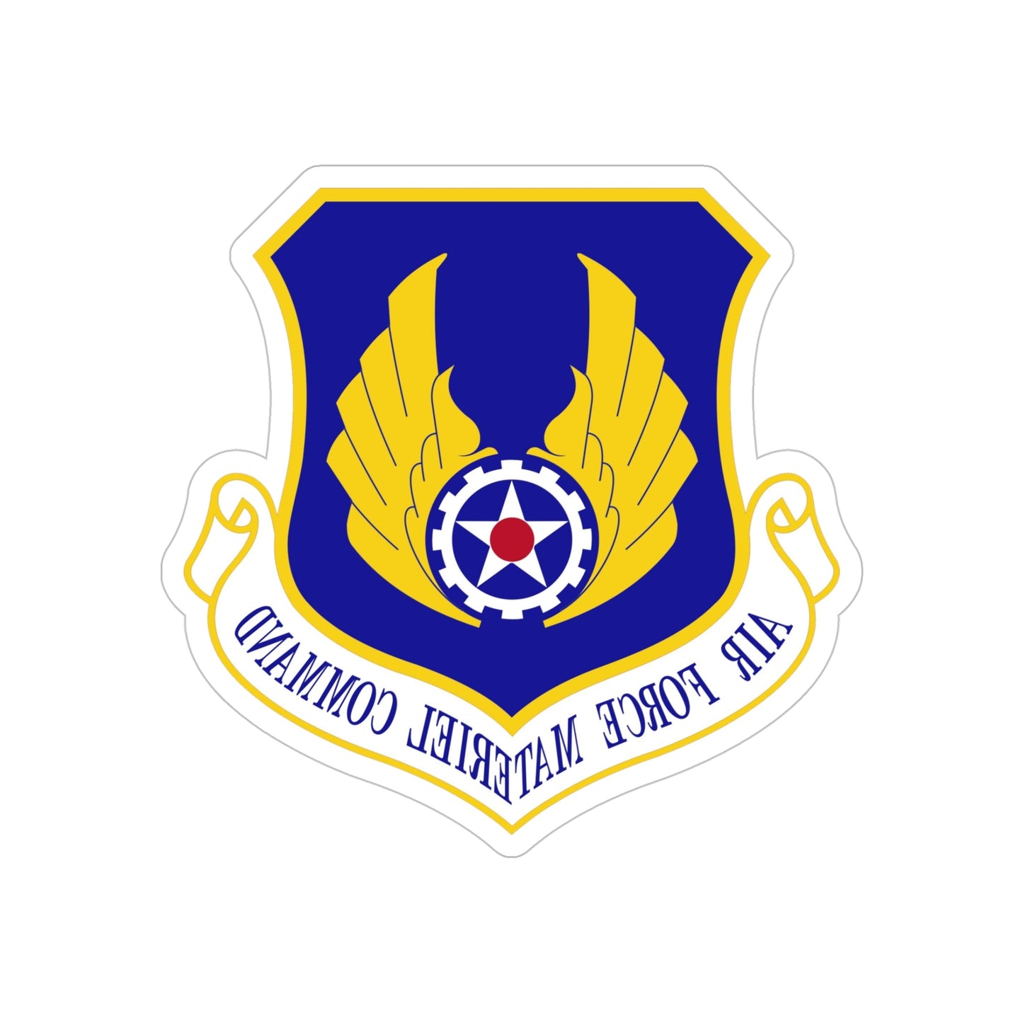 Air Force Materiel Command (U.S. Air Force) REVERSE PRINT Transparent STICKER-5" × 5"-The Sticker Space