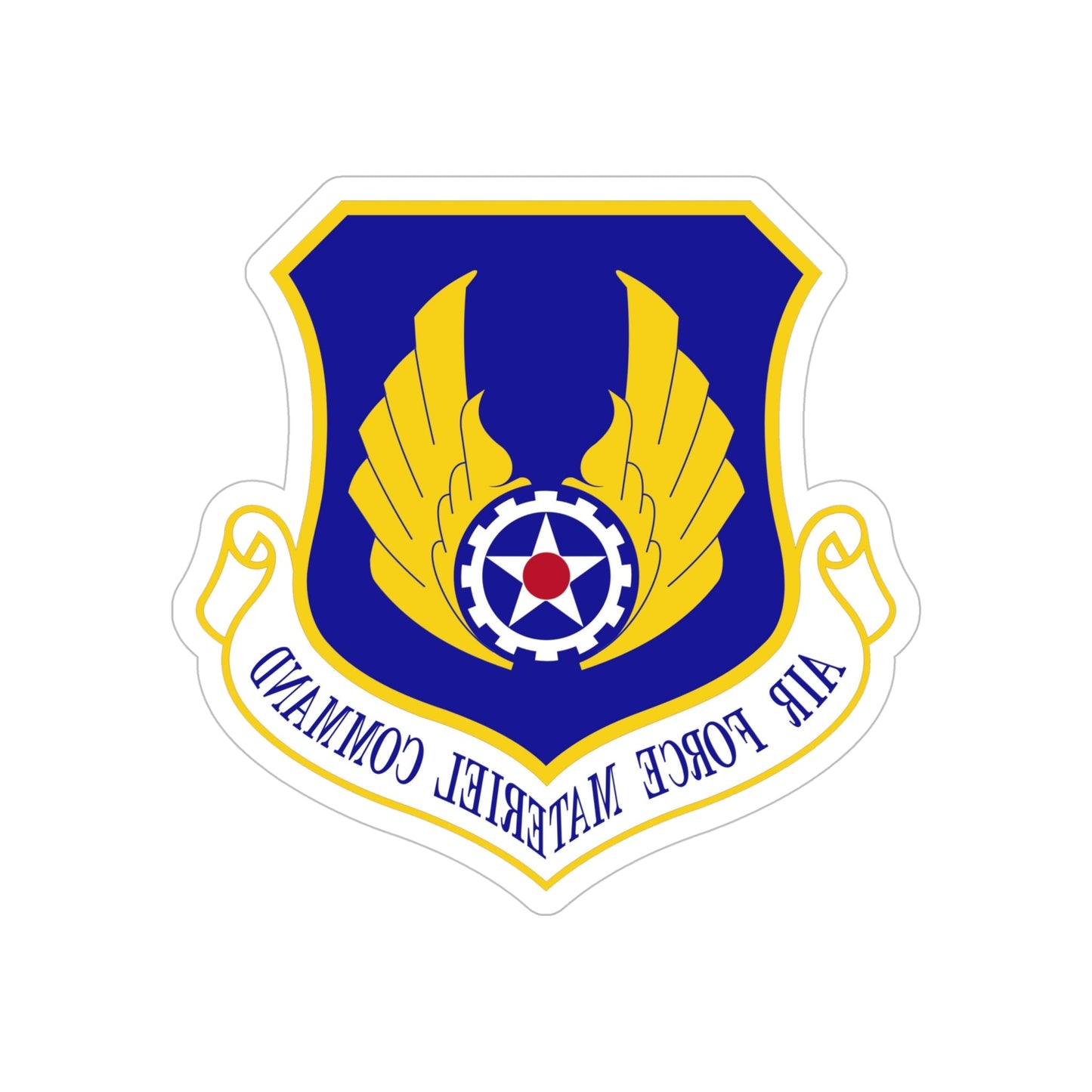 Air Force Materiel Command (U.S. Air Force) REVERSE PRINT Transparent STICKER-6" × 6"-The Sticker Space