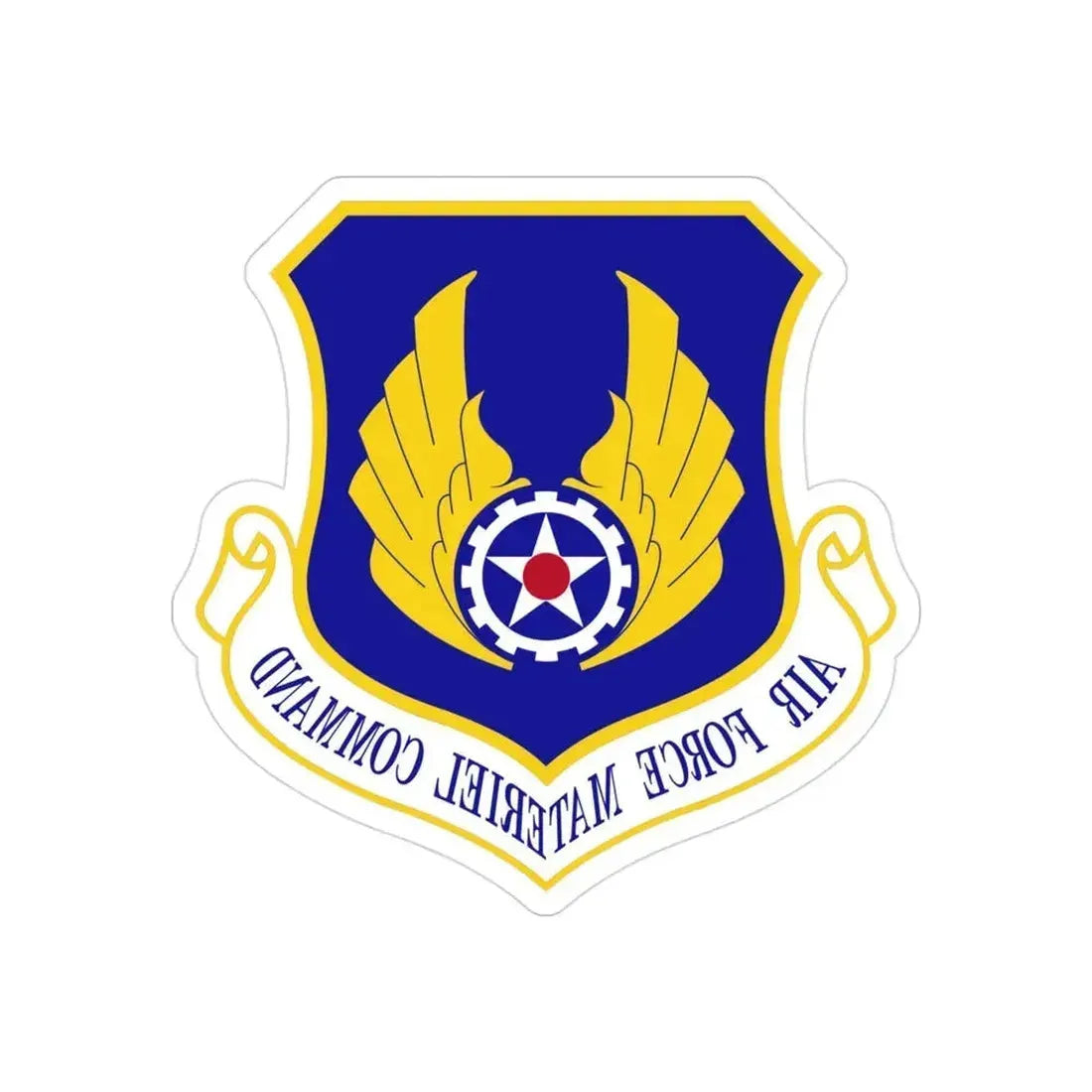 Air Force Materiel Command (U.S. Air Force) REVERSE PRINT Transparent Die-Cut STICKER 3 Inch Die-Cut Transparent - The Sticker Space
