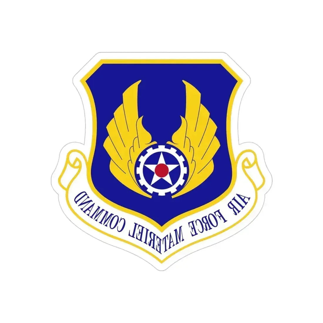 Air Force Materiel Command (U.S. Air Force) REVERSE PRINT Transparent Die-Cut STICKER 4 Inch Die-Cut Transparent - The Sticker Space