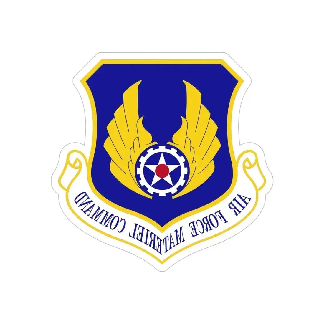 Air Force Materiel Command (U.S. Air Force) REVERSE PRINT Transparent Die-Cut STICKER 5 Inch Die-Cut Transparent - The Sticker Space