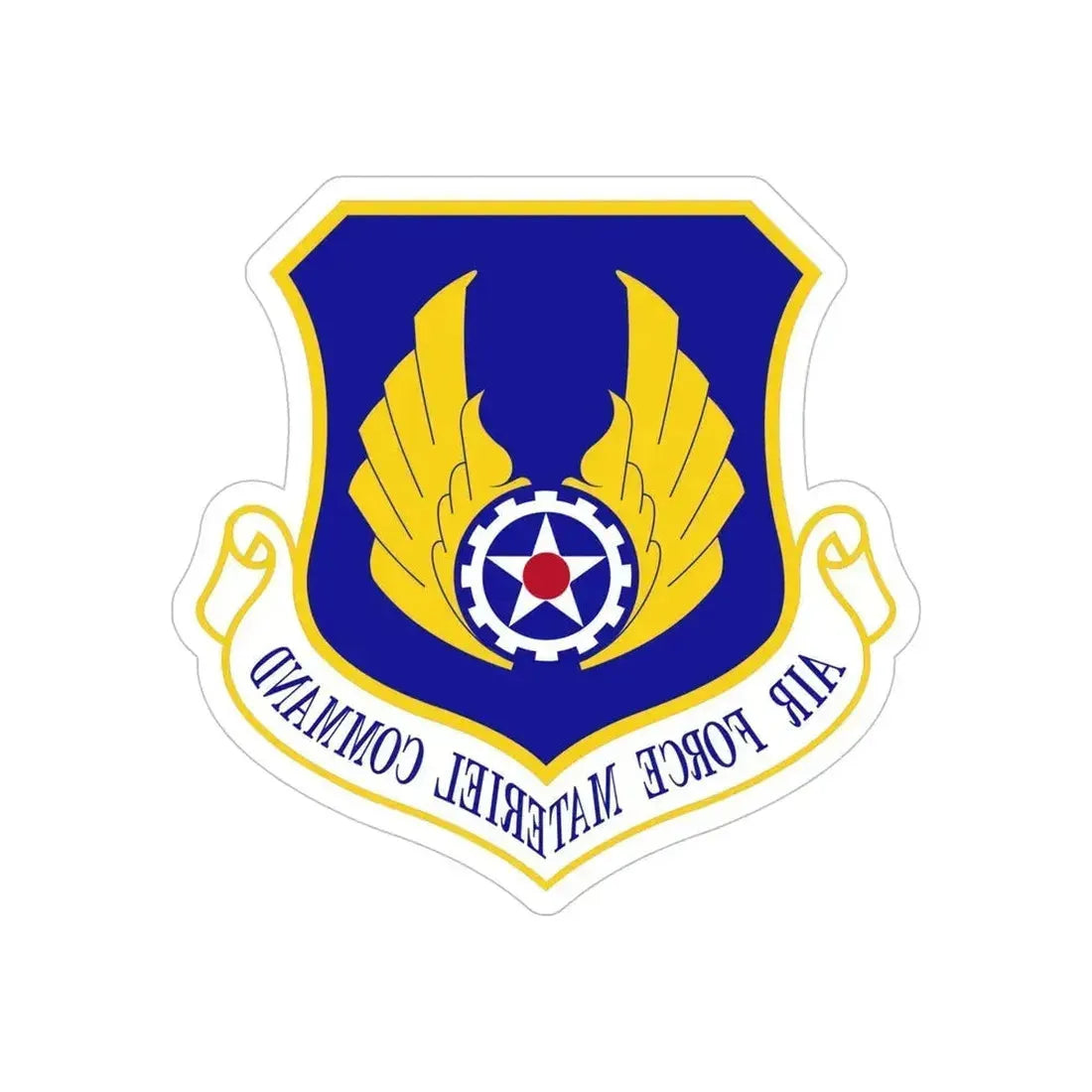 Air Force Materiel Command (U.S. Air Force) REVERSE PRINT Transparent Die-Cut STICKER 6 Inch Die-Cut Transparent - The Sticker Space
