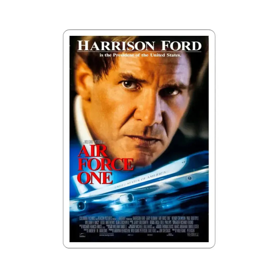 Air Force One 1997 Movie Poster STICKER Vinyl Die-Cut Decal 3 Inch - The Sticker Space