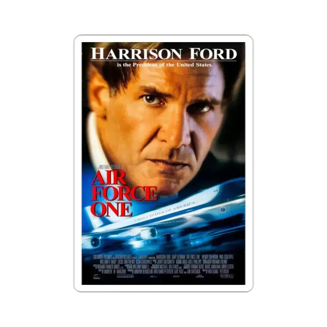 Air Force One 1997 Movie Poster STICKER Vinyl Die-Cut Decal - The Sticker Space