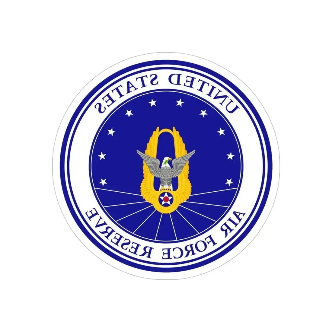 Air Force Reserve (U.S. Air Force) REVERSE PRINT Transparent Die-Cut STICKER 4 Inch Die-Cut Transparent - The Sticker Space
