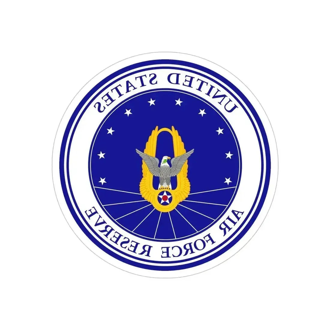 Air Force Reserve (U.S. Air Force) REVERSE PRINT Transparent Die-Cut STICKER 5 Inch Die-Cut Transparent - The Sticker Space