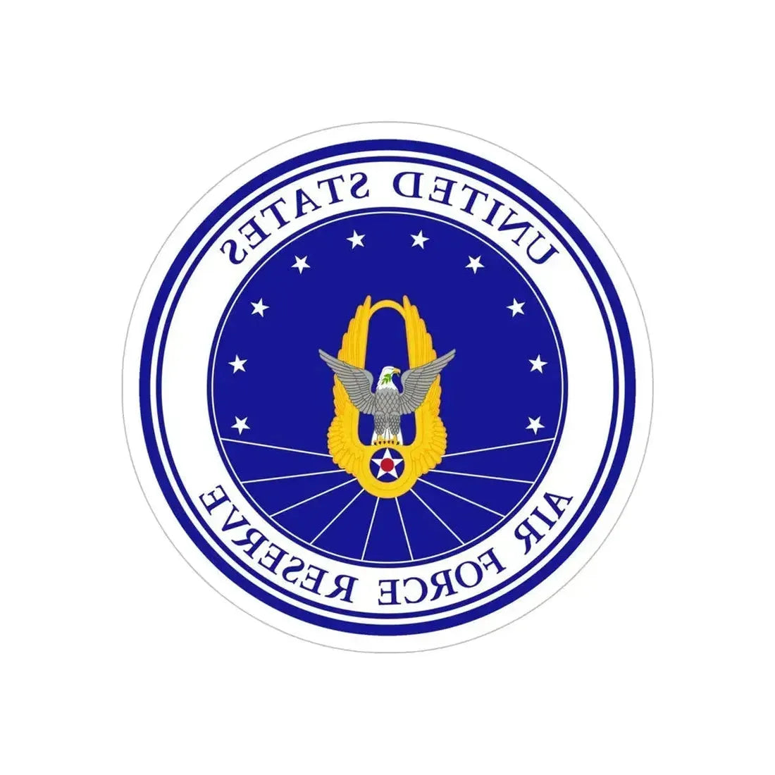 Air Force Reserve (U.S. Air Force) REVERSE PRINT Transparent Die-Cut STICKER 6 Inch Die-Cut Transparent - The Sticker Space