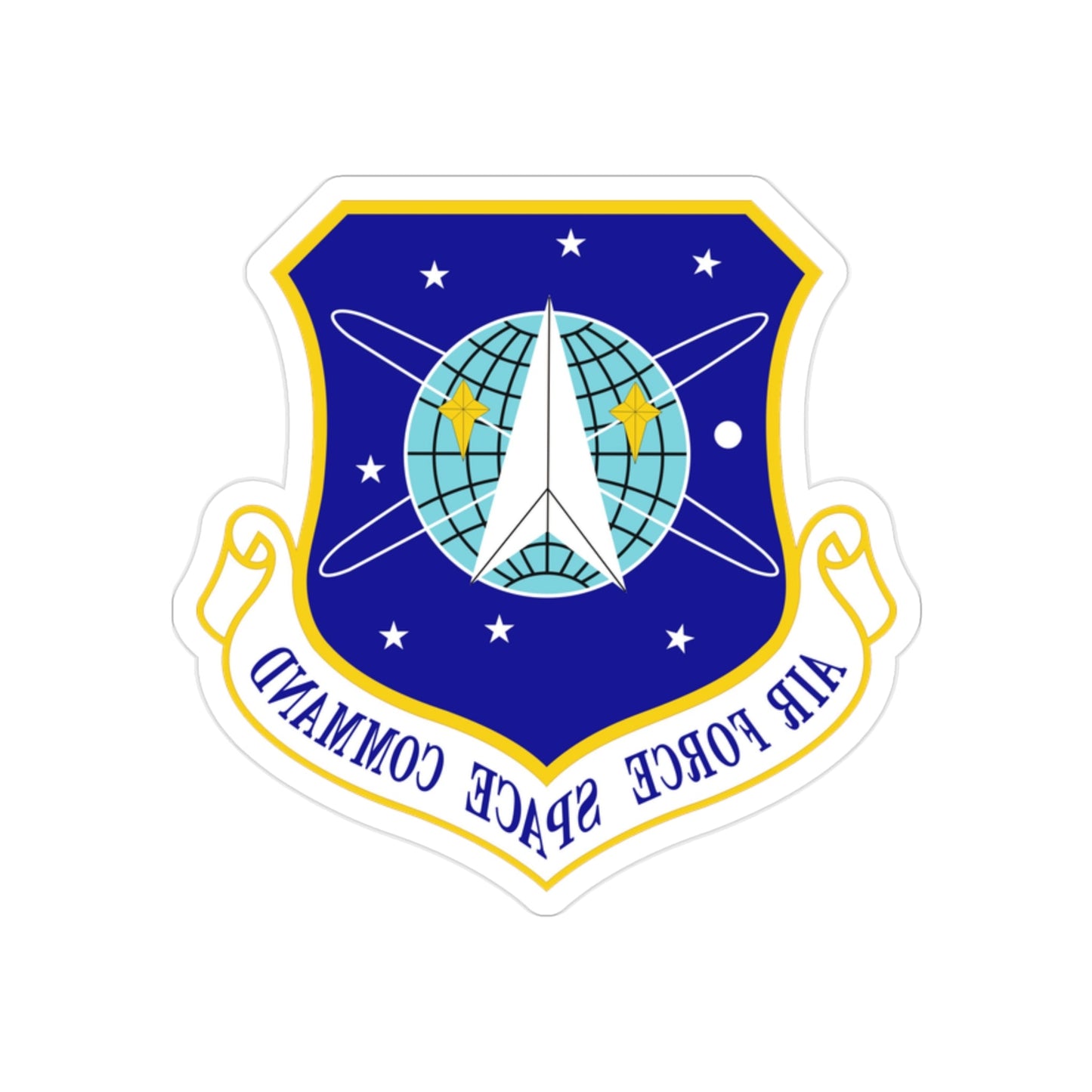 Air Force Space Command (U.S. Air Force) REVERSE PRINT Transparent STICKER-2" × 2"-The Sticker Space