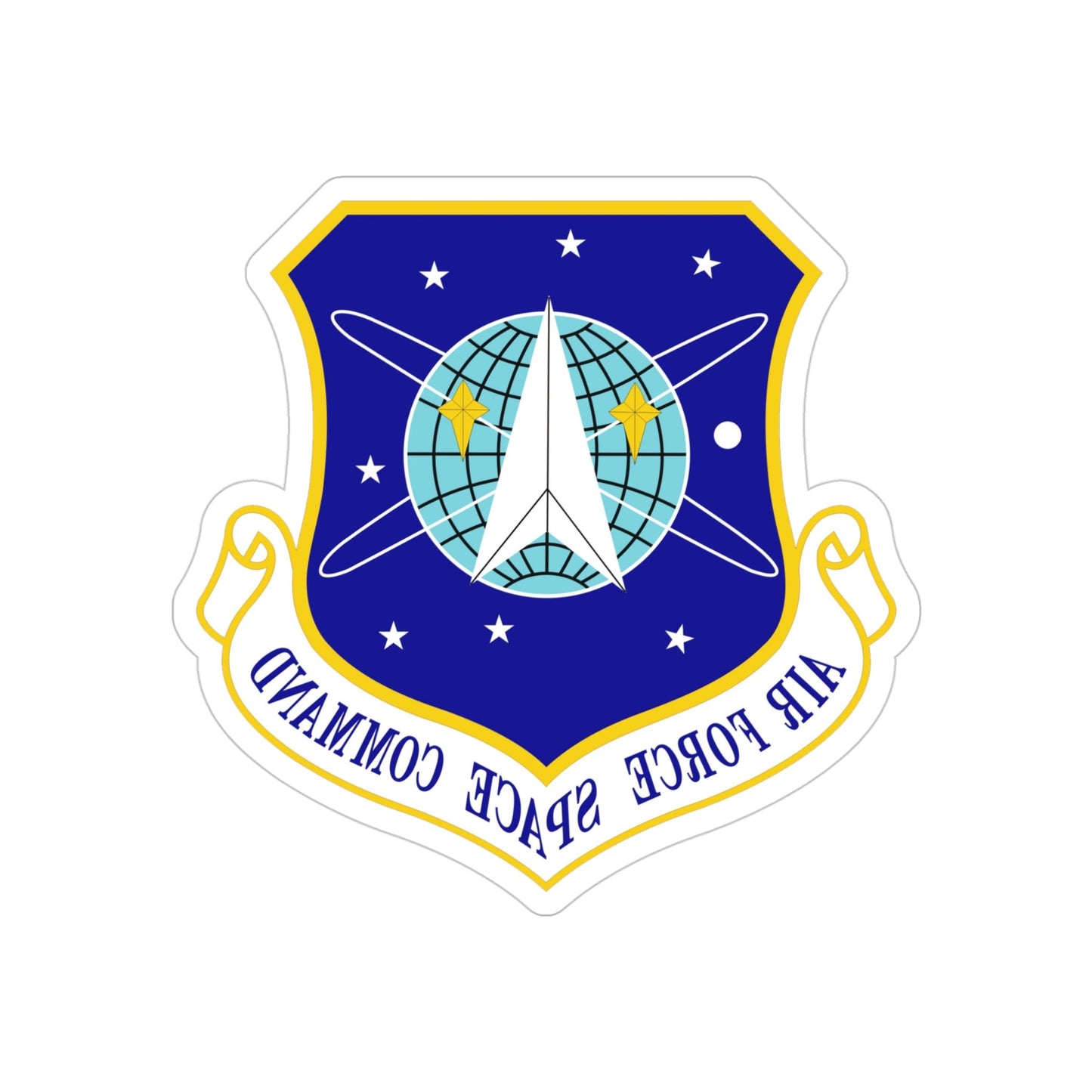 Air Force Space Command (U.S. Air Force) REVERSE PRINT Transparent STICKER-4" × 4"-The Sticker Space