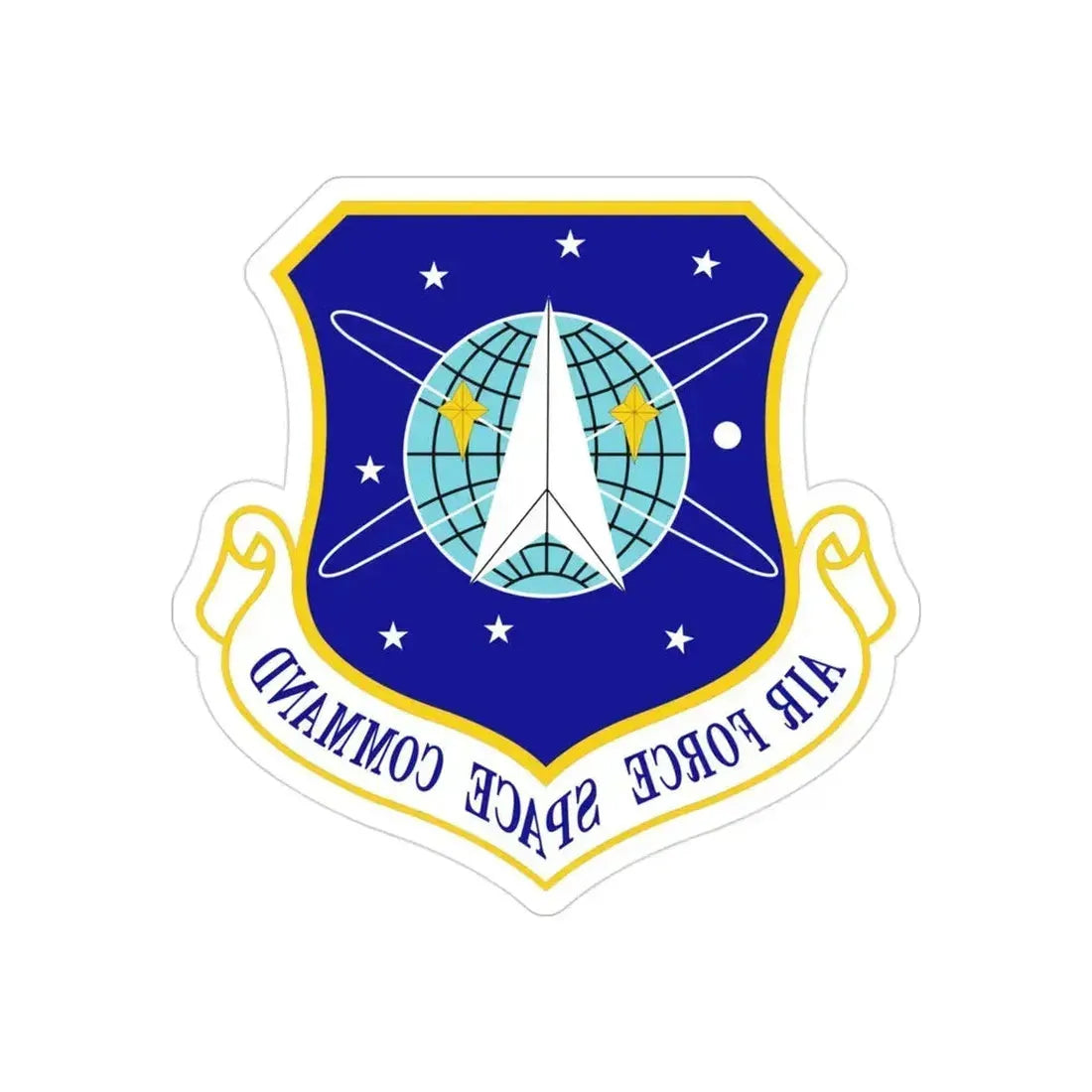 Air Force Space Command (U.S. Air Force) REVERSE PRINT Transparent Die-Cut STICKER 3 Inch Die-Cut Transparent - The Sticker Space