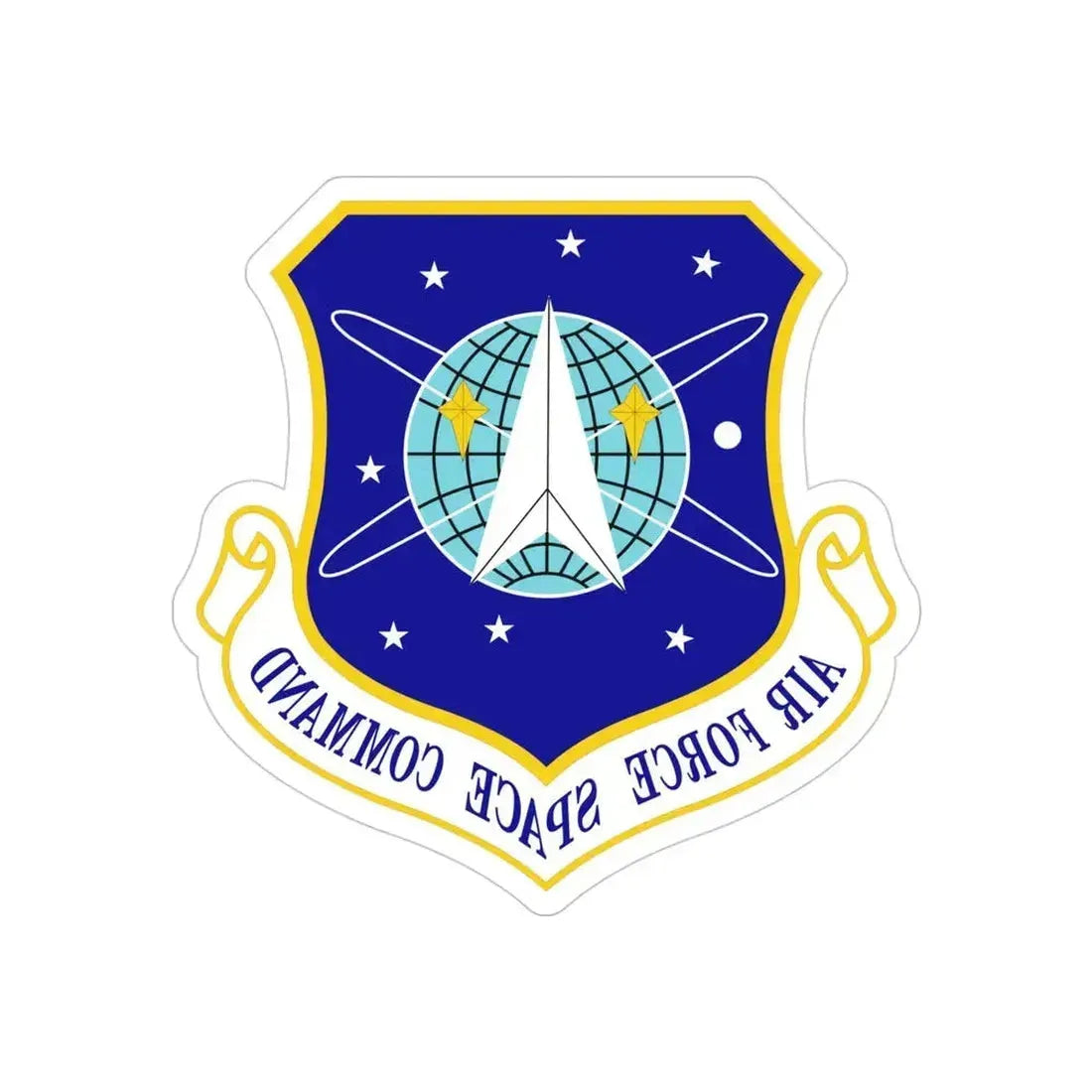 Air Force Space Command (U.S. Air Force) REVERSE PRINT Transparent Die-Cut STICKER 4 Inch Die-Cut Transparent - The Sticker Space