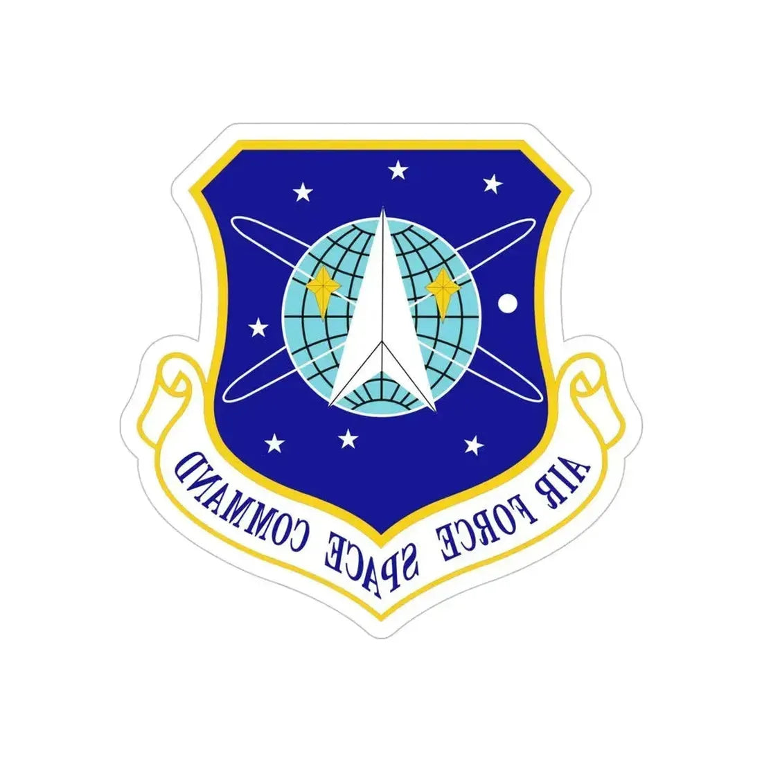 Air Force Space Command (U.S. Air Force) REVERSE PRINT Transparent Die-Cut STICKER 5 Inch Die-Cut Transparent - The Sticker Space