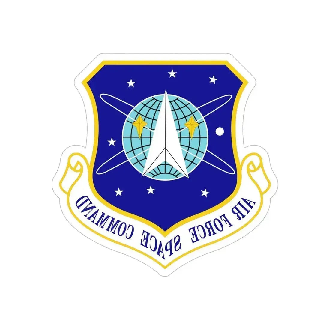 Air Force Space Command (U.S. Air Force) REVERSE PRINT Transparent Die-Cut STICKER 6 Inch Die-Cut Transparent - The Sticker Space