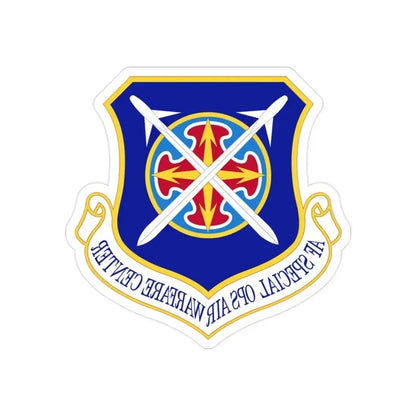 Air Force Special Operations Air Warfare Center (U.S. Air Force) REVERSE PRINT Transparent Die-Cut STICKER 2 Inch Die-Cut Transparent - The Sticker Space