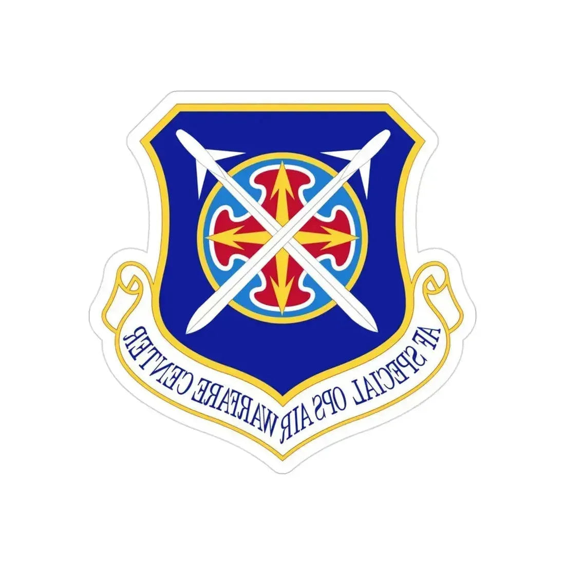 Air Force Special Operations Air Warfare Center (U.S. Air Force) REVERSE PRINT Transparent Die-Cut STICKER 3 Inch Die-Cut Transparent - The Sticker Space