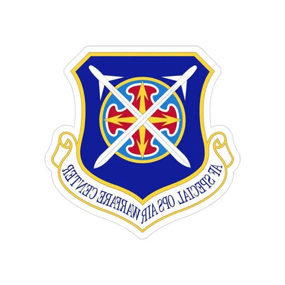 Air Force Special Operations Air Warfare Center (U.S. Air Force) REVERSE PRINT Transparent Die-Cut STICKER 3 Inch Die-Cut Transparent - The Sticker Space