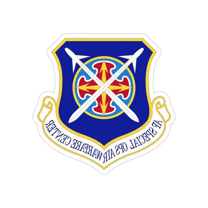 Air Force Special Operations Air Warfare Center (U.S. Air Force) REVERSE PRINT Transparent Die-Cut STICKER 6 Inch Die-Cut Transparent - The Sticker Space