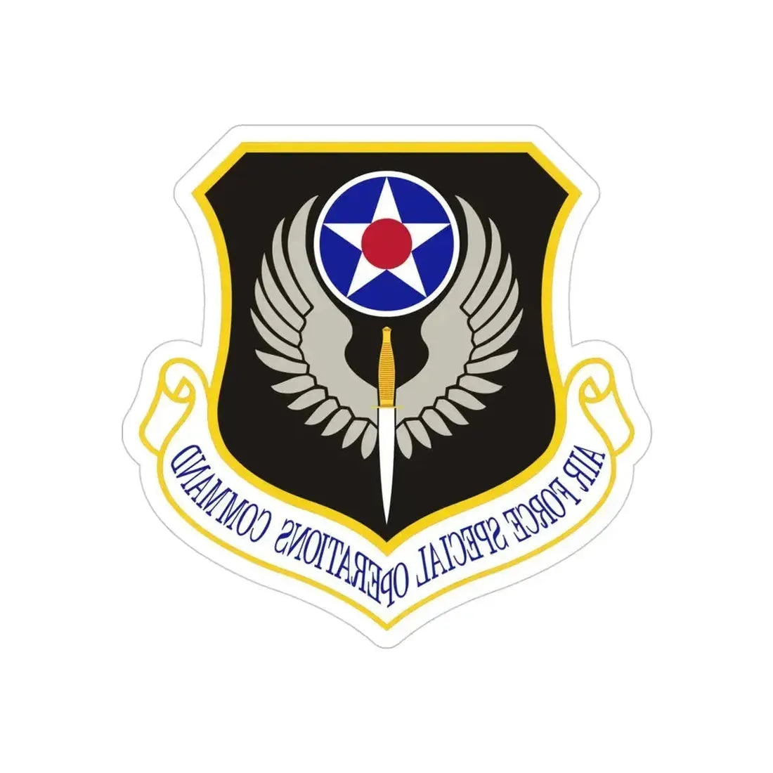 Air Force Special Operations Command (U.S. Air Force) REVERSE PRINT Transparent Die-Cut STICKER 4 Inch Die-Cut Transparent - The Sticker Space