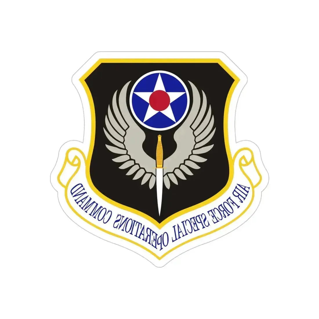 Air Force Special Operations Command (U.S. Air Force) REVERSE PRINT Transparent Die-Cut STICKER 5 Inch Die-Cut Transparent - The Sticker Space