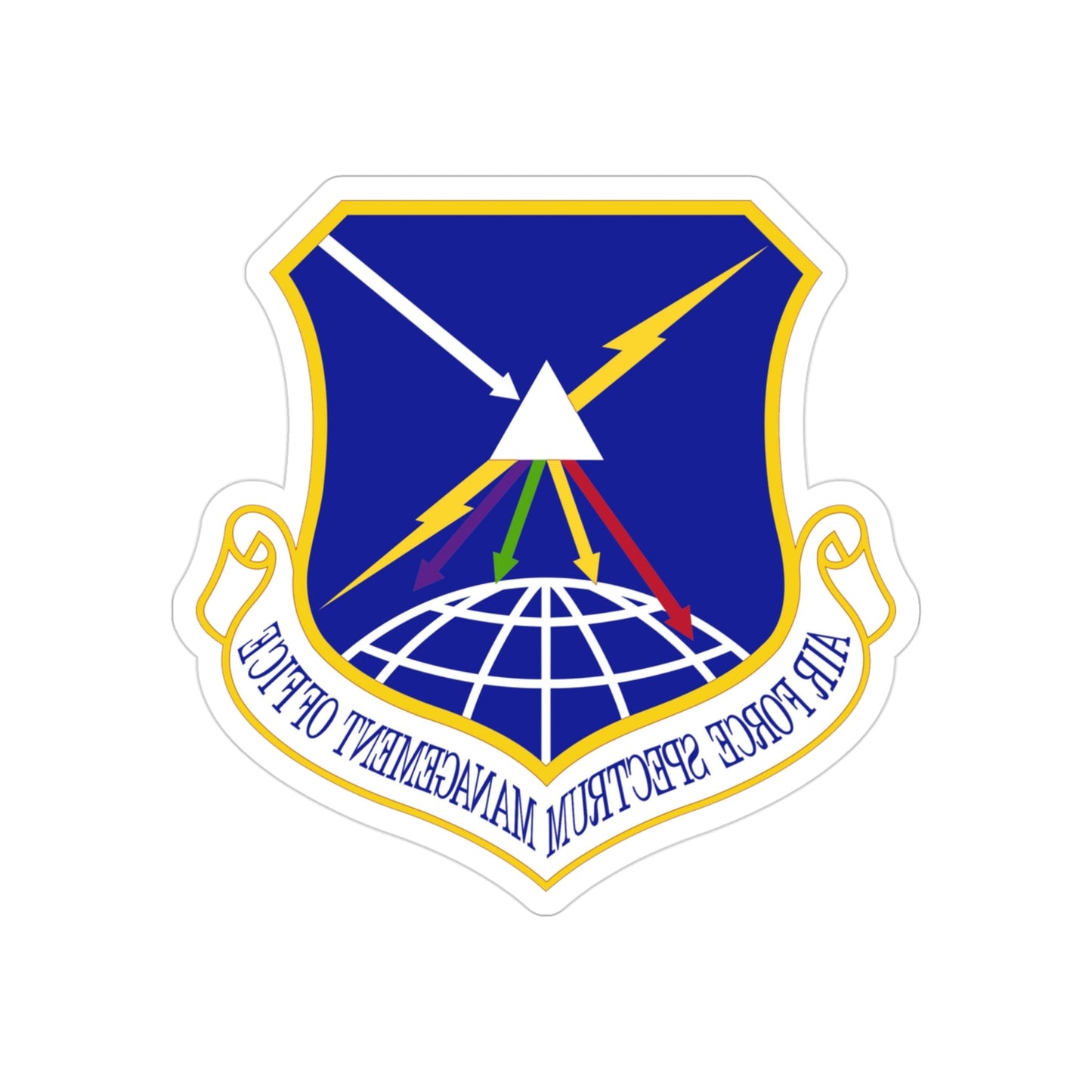 Air Force Spectrum Management Office (U.S. Air Force) REVERSE PRINT Transparent STICKER-3 Inch-The Sticker Space