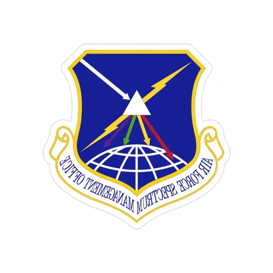 Air Force Spectrum Management Office (U.S. Air Force) REVERSE PRINT Transparent Die-Cut STICKER - The Sticker Space