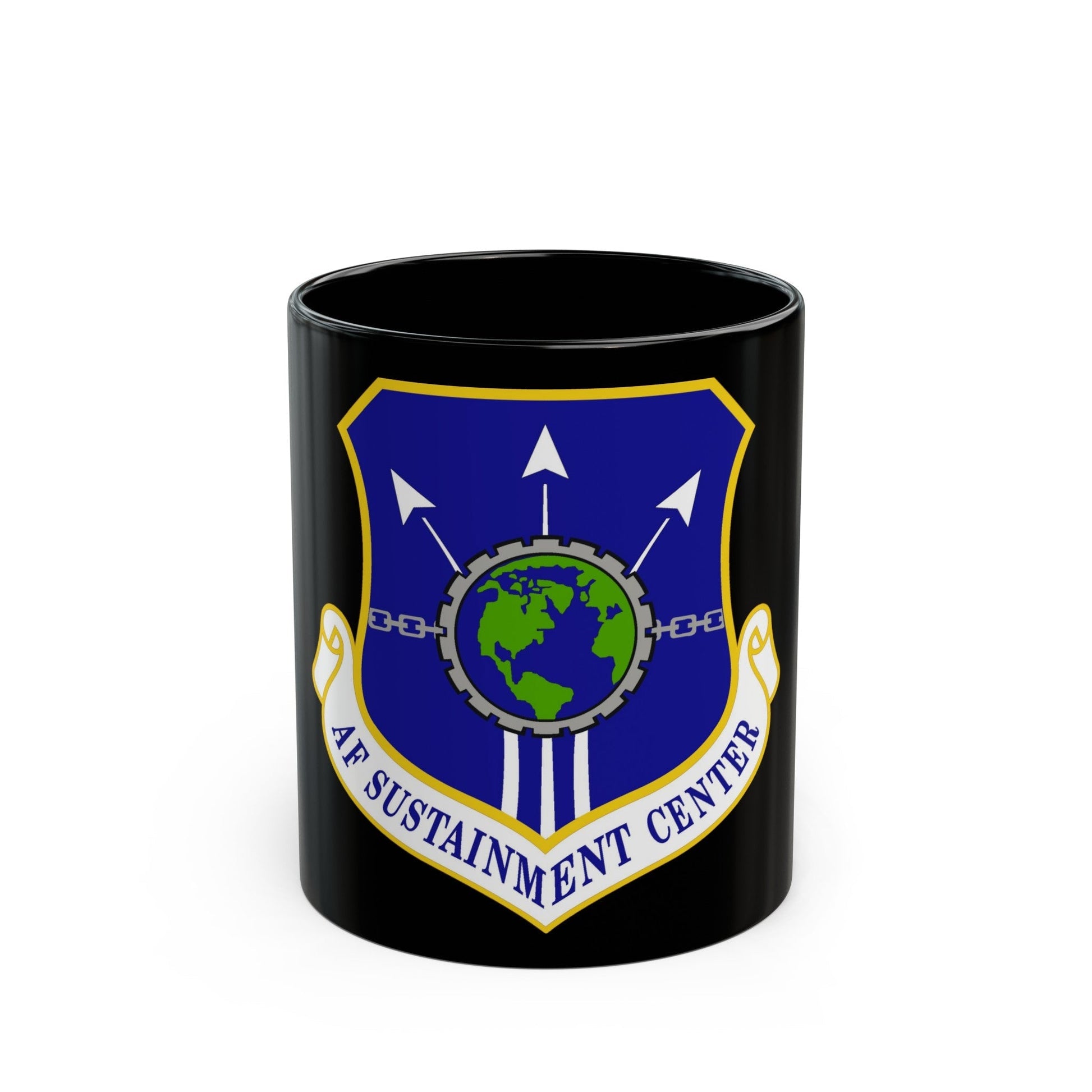 Air Force Sustainment Center (U.S. Air Force) Black Coffee Mug-11oz-The Sticker Space