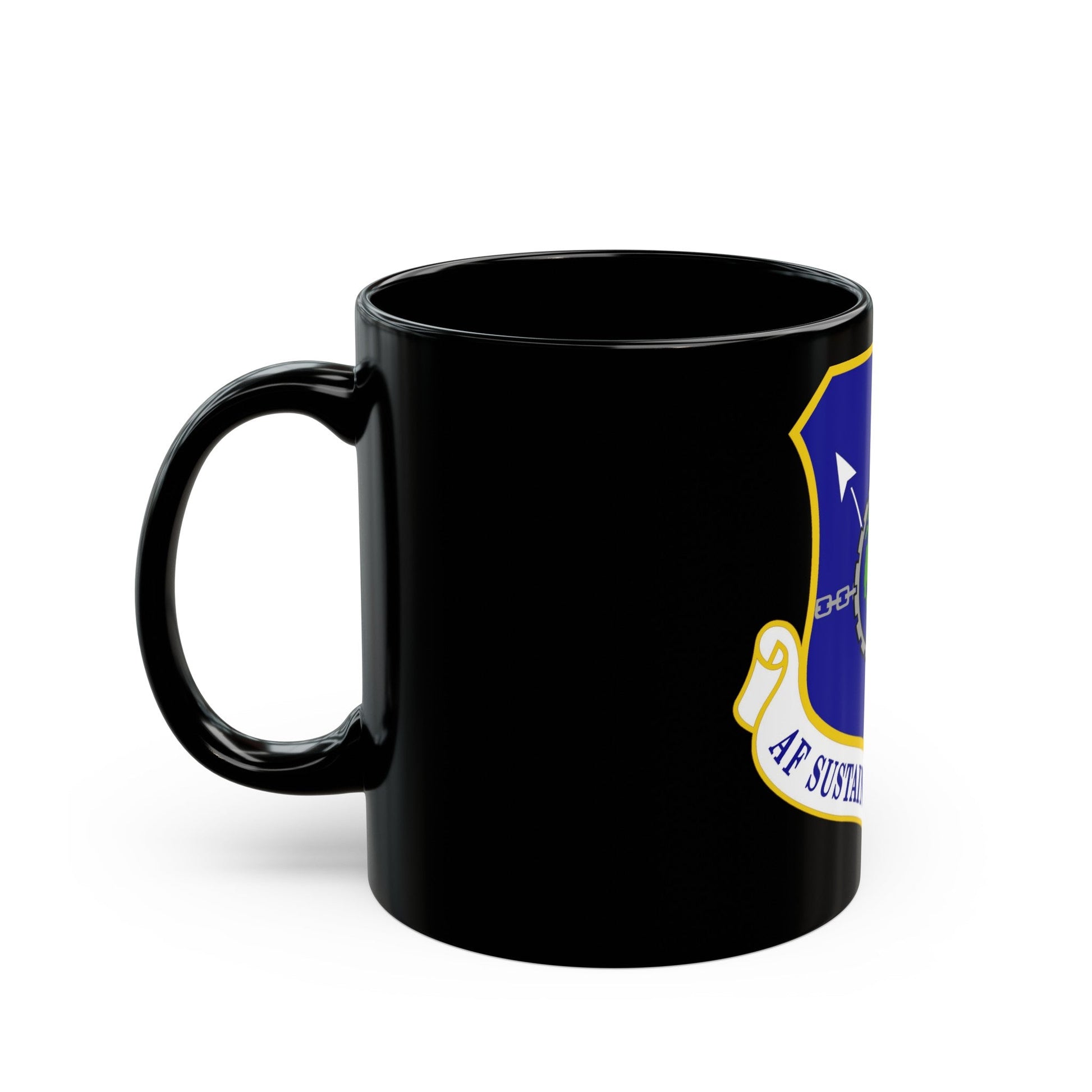 Air Force Sustainment Center (U.S. Air Force) Black Coffee Mug-The Sticker Space